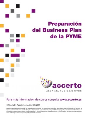 Preparación del Business Plan de la PYME - ebook